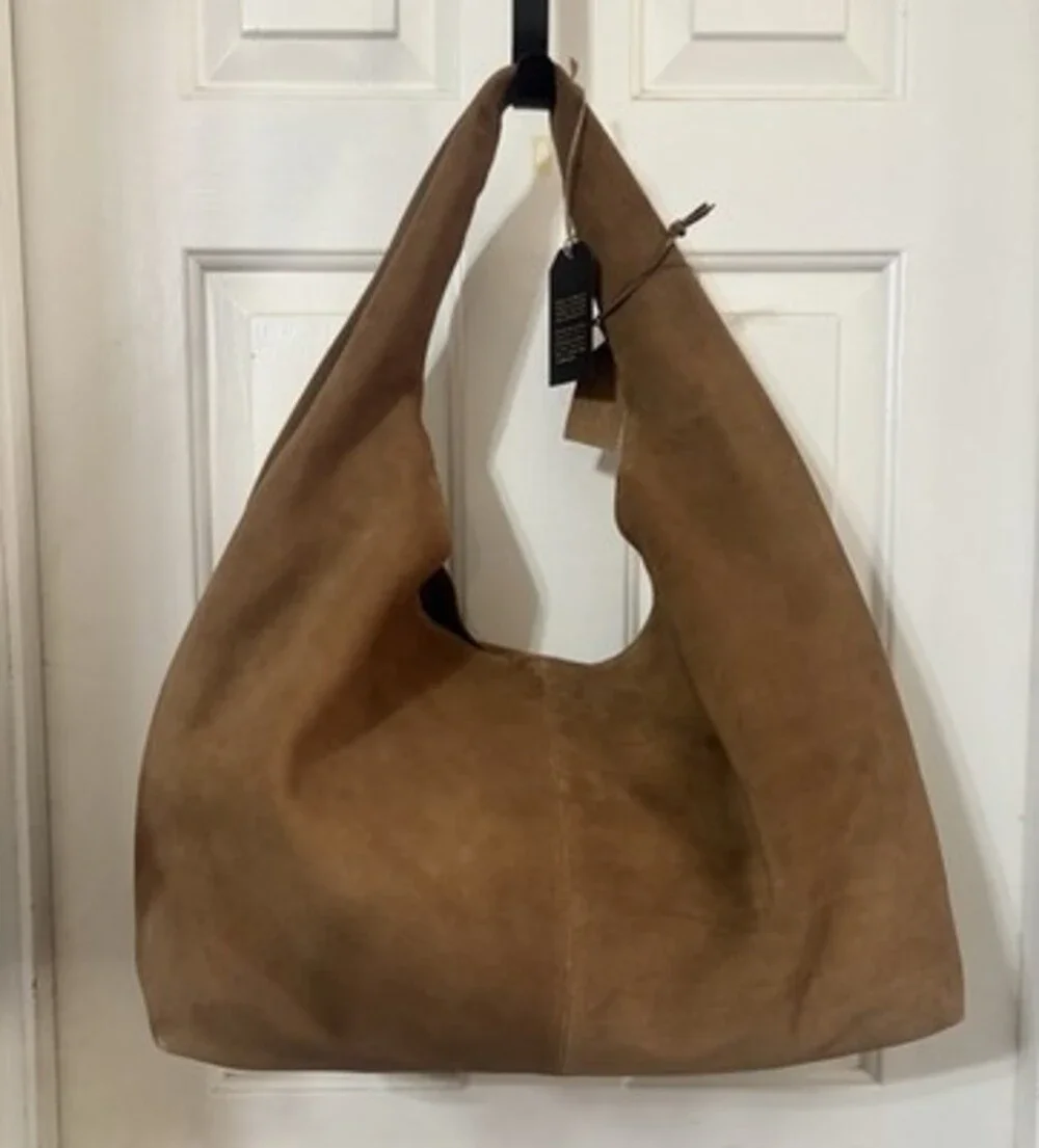 Genuine Leather Suede Hobo Bag Made In India Extra Large